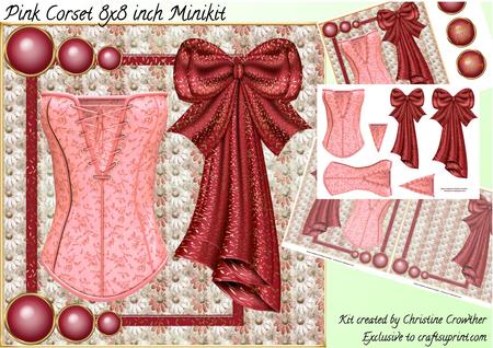 Pink Corset 8x8 Inch Card Mini Kit