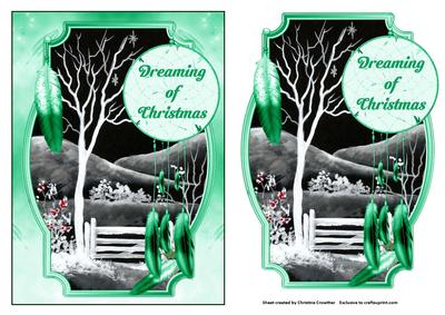 Dreaming of Christmas - Monochrome Scene -dreamcatcher 2for1