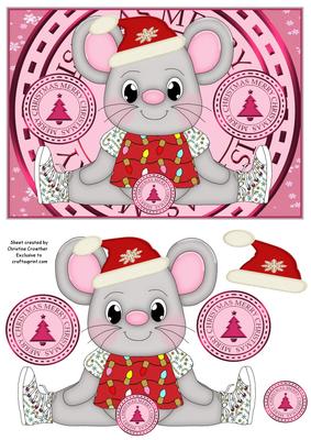 Merry Christmas Mouse - Pink