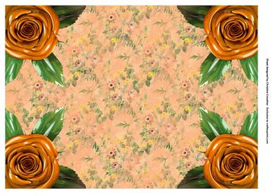 Golden Flowers Golden Rose Corners Background