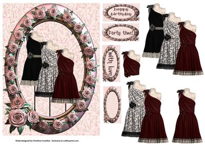 Vintage Bow Dress Trio - Happy Birthday Party Time with Love