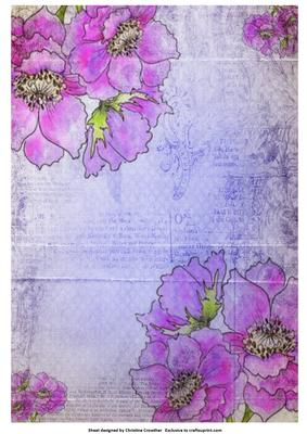 Anemones on Purple Vintage Background