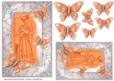 Victorian Lady with Butterflies