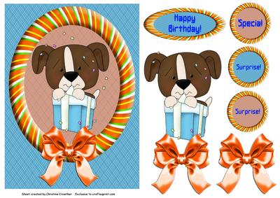 Birthday Surprise Pooch - Puppy with Present