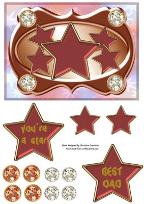 Copper & Gems You're a Star Quick Decoupage - Best Dad