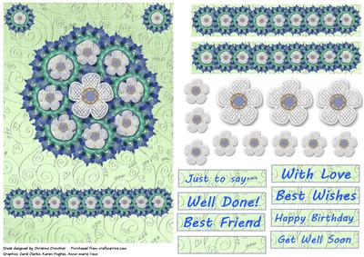 Lace Daisy Butterfly Garland with Decoupage