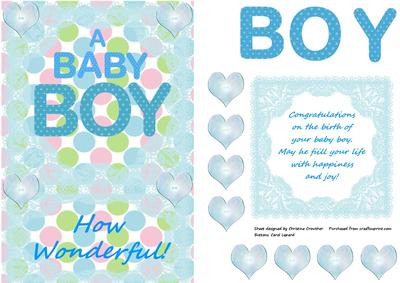 Baby Boy Blue Lace & Hearts on Spots with Insert Panel