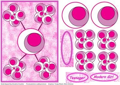 Hot Pink Abstract Flowers - Modern Girl