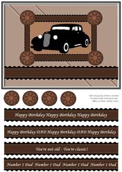 Classic Car Silhouette - Birthday Dad Number 1
