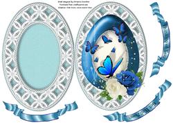 Oval Butterflies and Roses in Lace