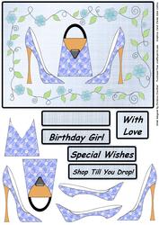 Stiletto Shoes N Bag Birthday Shopping Decoupage