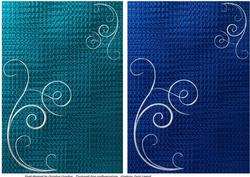 Teal & Blue Foil Card Fronts with White Scrolls