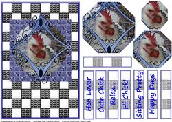 Sitting Pretty Light Sussex Chicken Octagon Pyramid