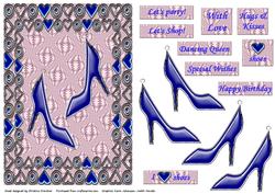 I Love Shoes Blue Stiletto Decoupage