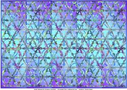 Aqua & Lilac Chinese Floral Lattice