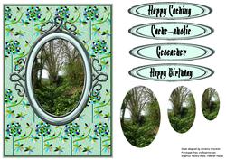 Woodland Walk Geocaching Oval Pyramid Card