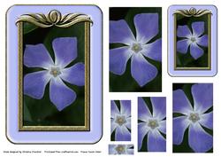 Blue Framed Blue Pinwheel Flower Pyramid