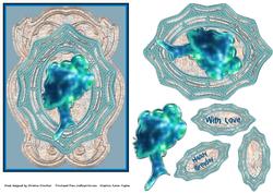 Precious Gem Aqua Cameo in Crystal Frame