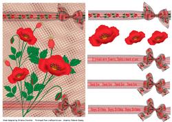 Poppies and Lace Ribbons Quick Decoupage