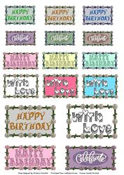 Enamel Rose Framed Sentiments / Toppers