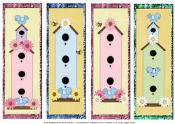 Pastel Framed Birdhouse Bookmarks Dl Toppers