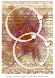 Feather Hearts and Pearls Circle Frame Card Front