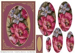 Vintage Flowers in Dusky Rose Gold Edged Frame
