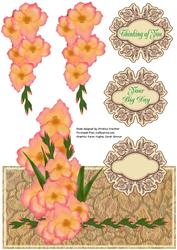 Gladioli Over the Edge Card with Decoupage