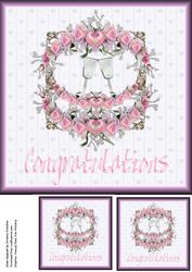 Pink Roses Congratulations -wedding, Engagement, Anniversary