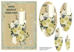 Deepest Sympathy Roses and Candle Oval Pyramid