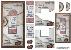 Life is a Journey - Motto Decoupage Dl Card
