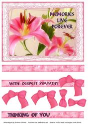 Pink Lily Memories Live Forever Sympathy Thinking of You