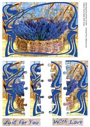 Framed Blue Lavender Basket Jigsaw Side Stacker