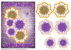 Glowing Silk Flowers Happy Birthday