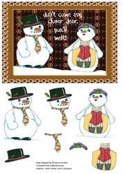 Funny Naughty Mrs & Mrs Snowman