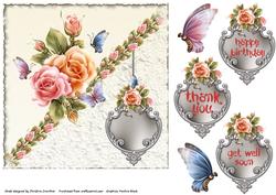 Rose and Butterfly Delight Birthday, Thank You, Get Well