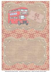 Red Bus 60th Birthday Card Insert 60 is the New 40