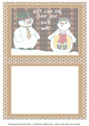 Funny Naughty Mrs & Mrs Snowman Insert