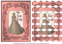 Elegant My Fair Lady in Art Nouveau Frame Hexagon Patchoupag