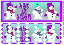 Let It Snow Purple Snowmen Hexagon Patchoupage
