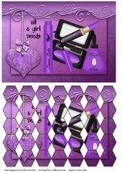 All a Girl Needs Purple Make-up Hexagon Patchoupage