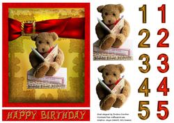 Book at Bedtime Bear Birthday Card Ages 1 to 5