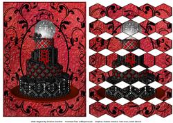 Red & Black Birthday Cake Patchoupage - Goth/diva