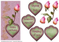Someone Special Rosebud Dl Card - Thank You, Thinking of You