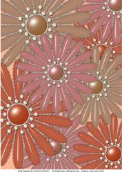 Peachy Glass and Glitter Flowers Background