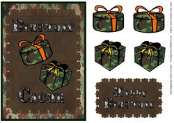 Camouflage Birthday Cache Decoupage with Insert Panel