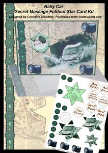 Rally Car Secret Message Foldout Star Card Kit