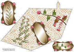 Climbing Rose Triangle-dangle Quick Card