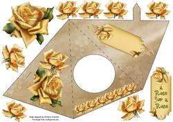 Yellow Rose for a Rose Triangle-dangle
