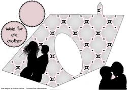 Couples in Love Silhouettes Triangle-dangle Quick Card